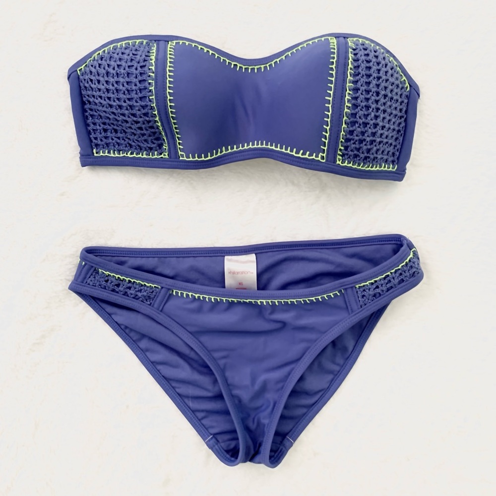 Blue Stitched Bikini